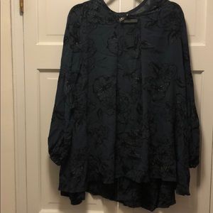 Blue floral free people tunic